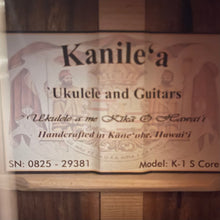 Load image into Gallery viewer, Kanileʻa K-1 S Core Soprano Ukulele #0825-29381