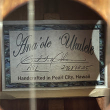 Load image into Gallery viewer, Ana'ole ASL Soprano Long Neck Ukulele #27680825