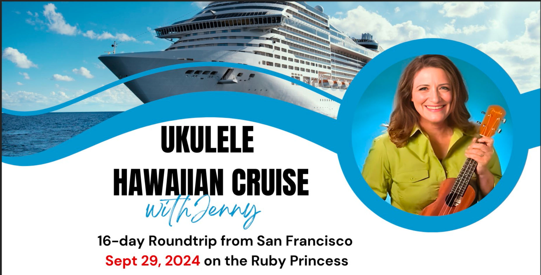 Hawaiian Ukulele Cruise 2024 with Jenny Peters Ukulele Puapua