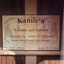 Load image into Gallery viewer, Kanile&#39;a K-1 C Nat Concert Ukulele #1025-29454
