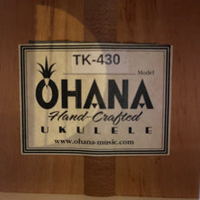 Load image into Gallery viewer, Ohana TK-430 Solid Hawaiian Koa Tenor Ukulele #2408033
