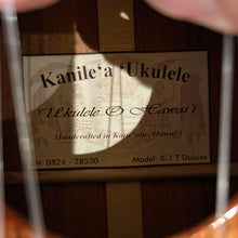 Load image into Gallery viewer, Kanile&#39;a K-1 T DLX Tenor Deluxe Ukulele #0824-28530
