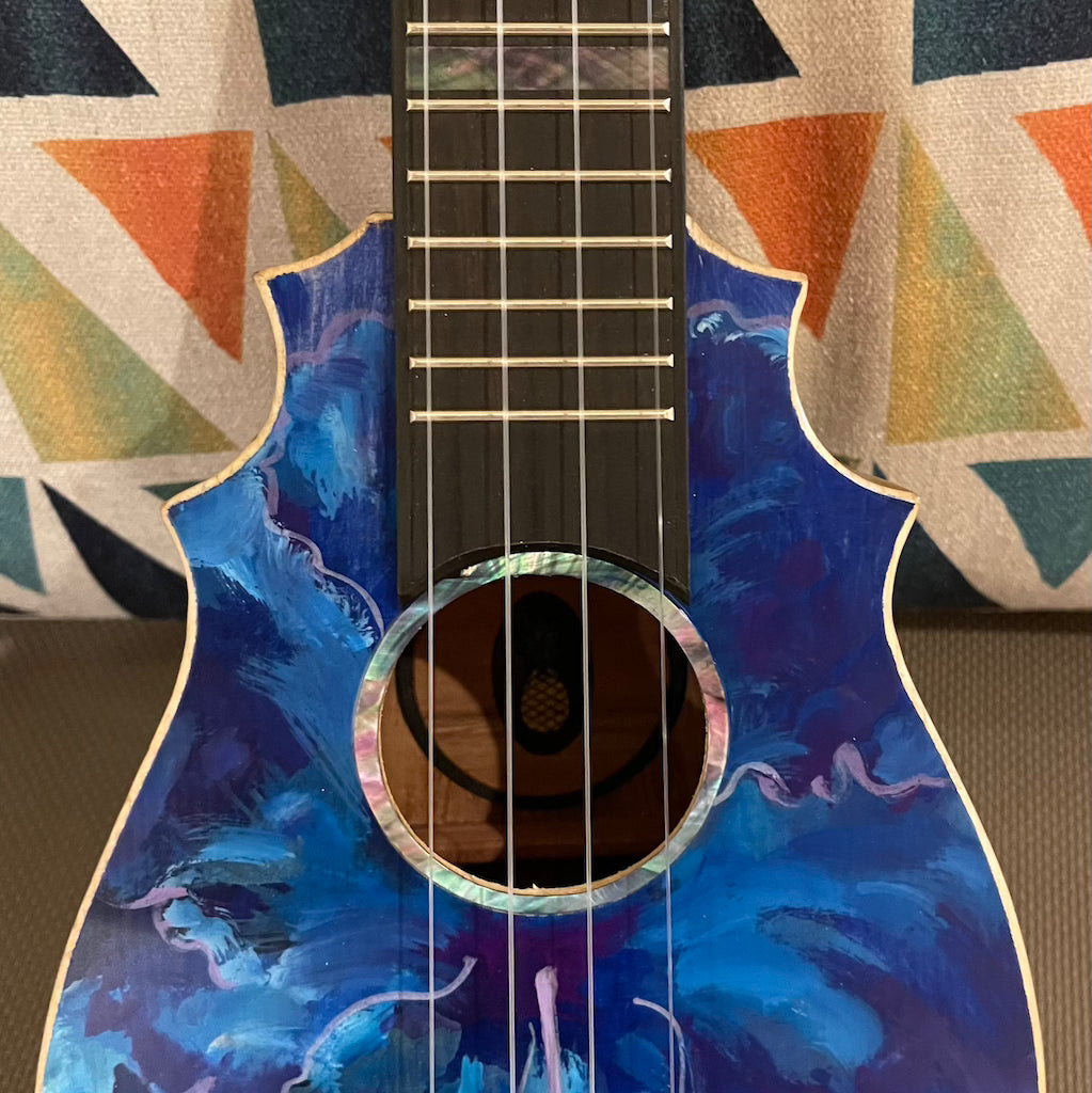 Pop's Customs Pineapple Sunday Concert Scale w/ Hibiscus Art