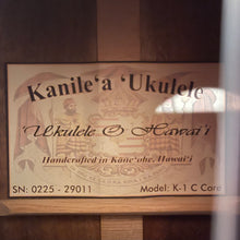 Load image into Gallery viewer, Kanile&#39;a K-1 C Core Concert Ukulele #0225-29011
