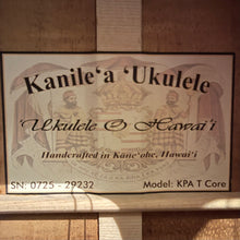 Load image into Gallery viewer, Kanileʻa KPA-T Core Tenor Ukulele #0725-29232
